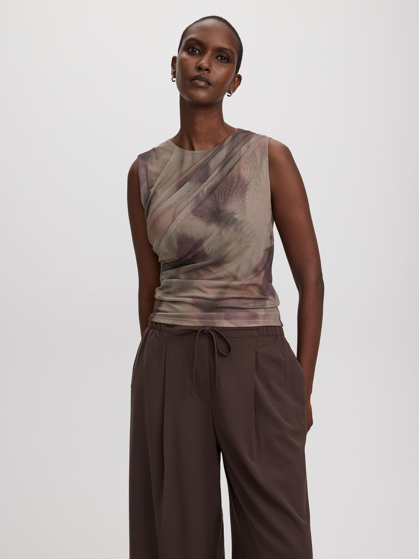 Sleeveless Draped Top