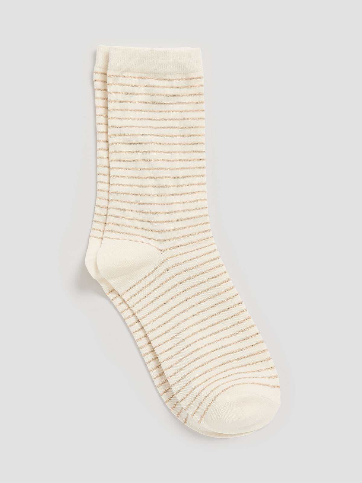 Striped Crew Socks with Metallic Fibres