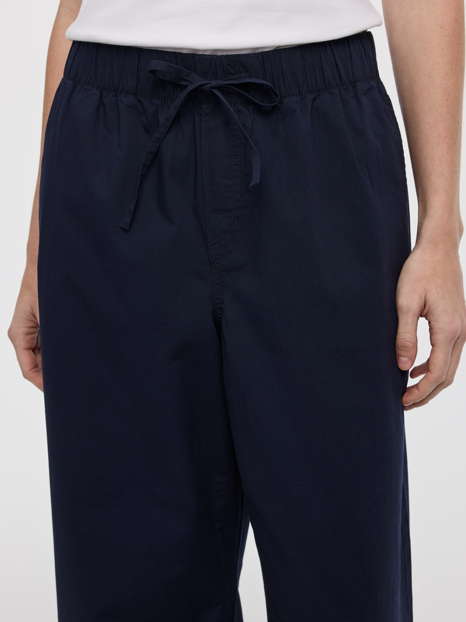 Wide-Leg High-Rise Cropped Poplin Pant
