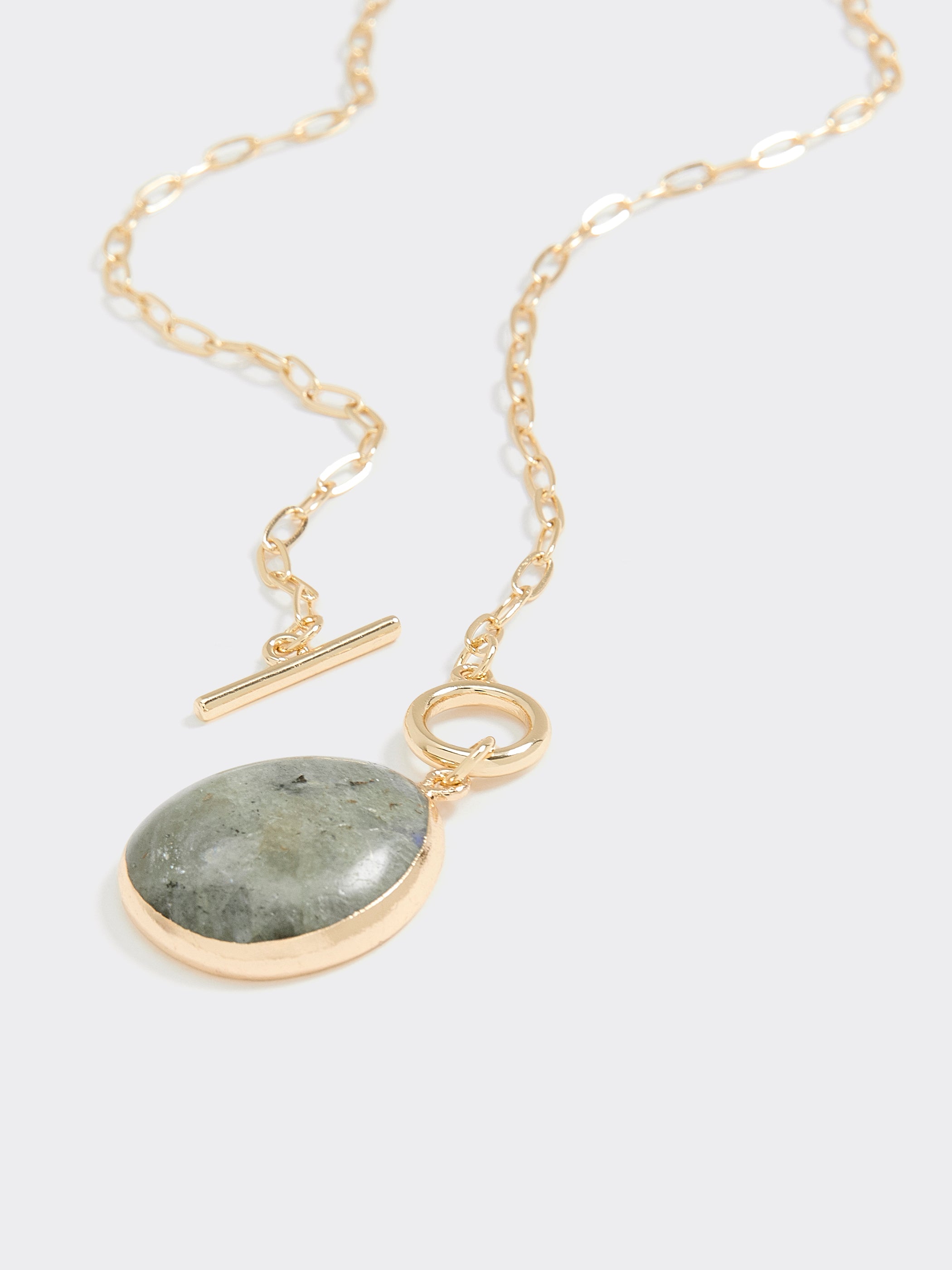 Long Necklace with Stone Pendant