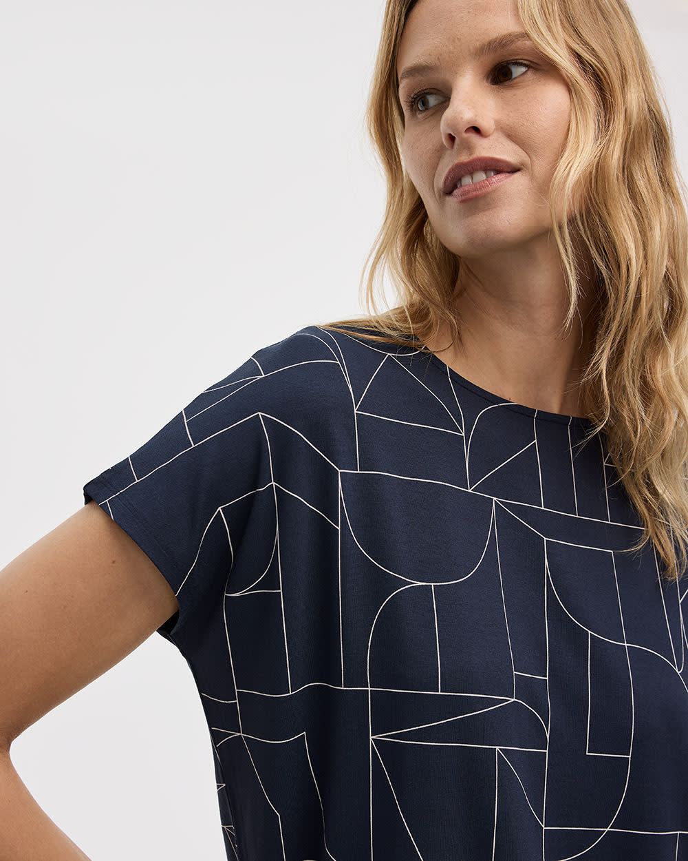 T-shirt à  manches courtes dolman et col bateau