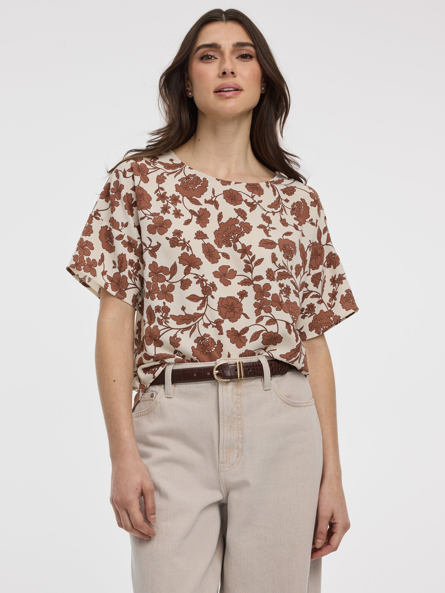 Crew-Neck T-Shirt Blouse