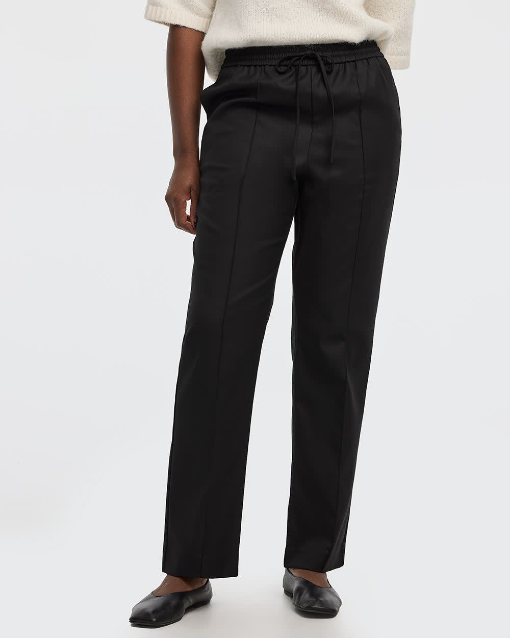 Straight-Leg Pintuck Pant