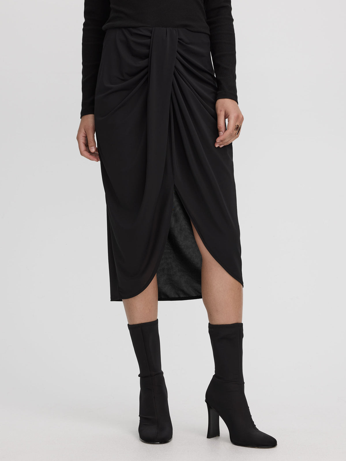 Draped Midi Skirt