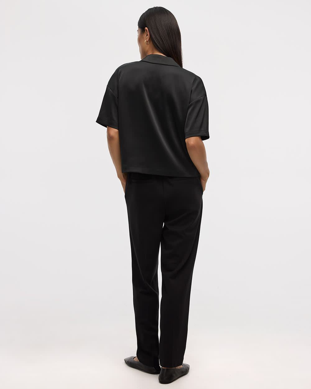 Satiny Short-Sleeve Shirt