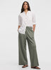 Wide-Leg High-Rise Pull-On Piqué Pant