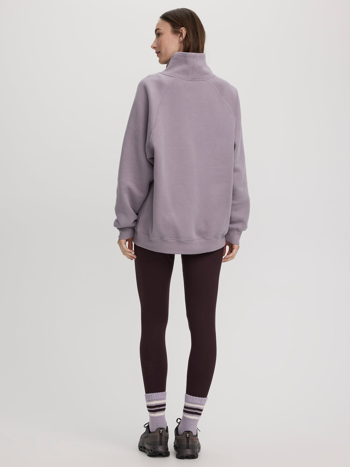 Long-Sleeve Mock-Neck Sweatshirt - Hyba