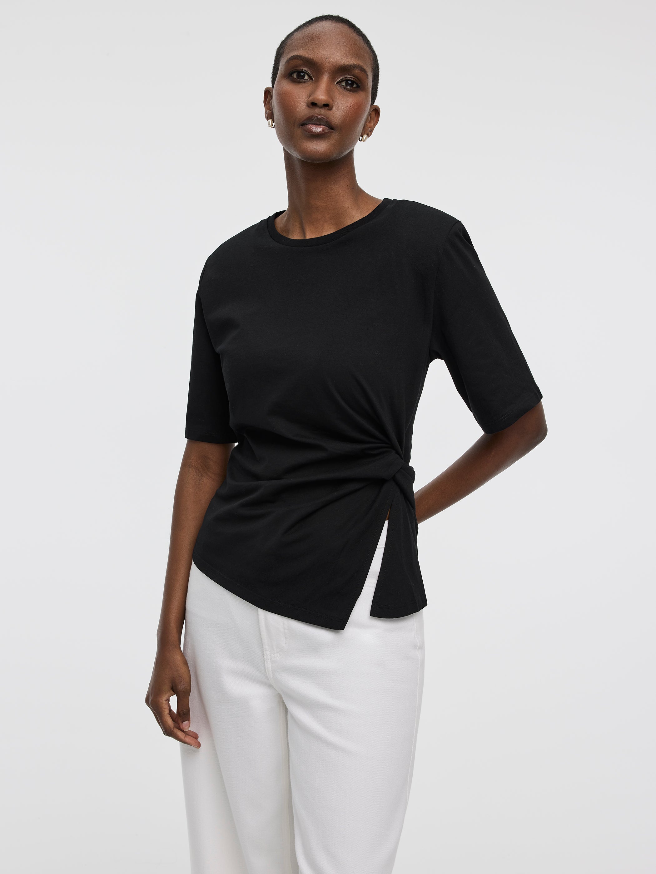 Short-Sleeve Top with Side Knot