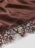 Satin Triangle Scarf with Lace Trim
