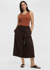 Cropped Wide-Leg Linen-Blend Pant