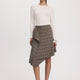 Plaid Midi Skirt with Asymmetrical Hem