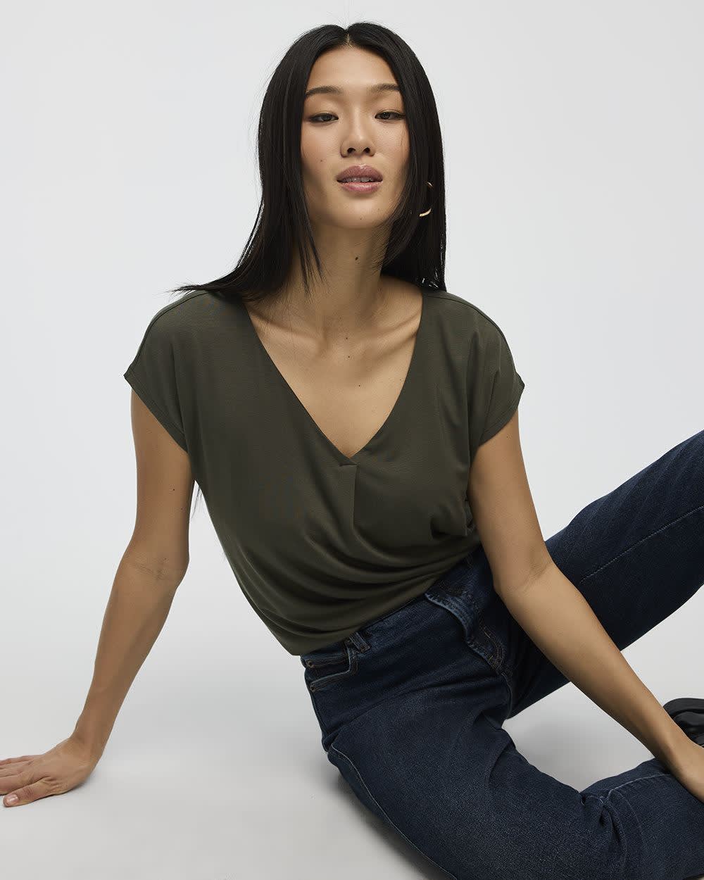 Extended-Sleeve V-Neck Tunic