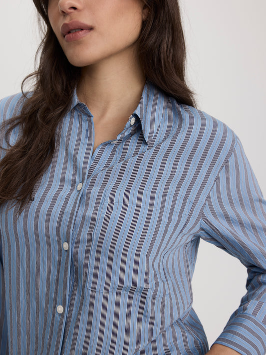 Striped Long-Sleeve Blouse