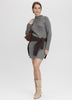 Long-Sleeve Mock-Neck Cable-Knit Mini Dress