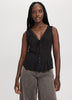 Sleeveless Blouse with Lace Trim