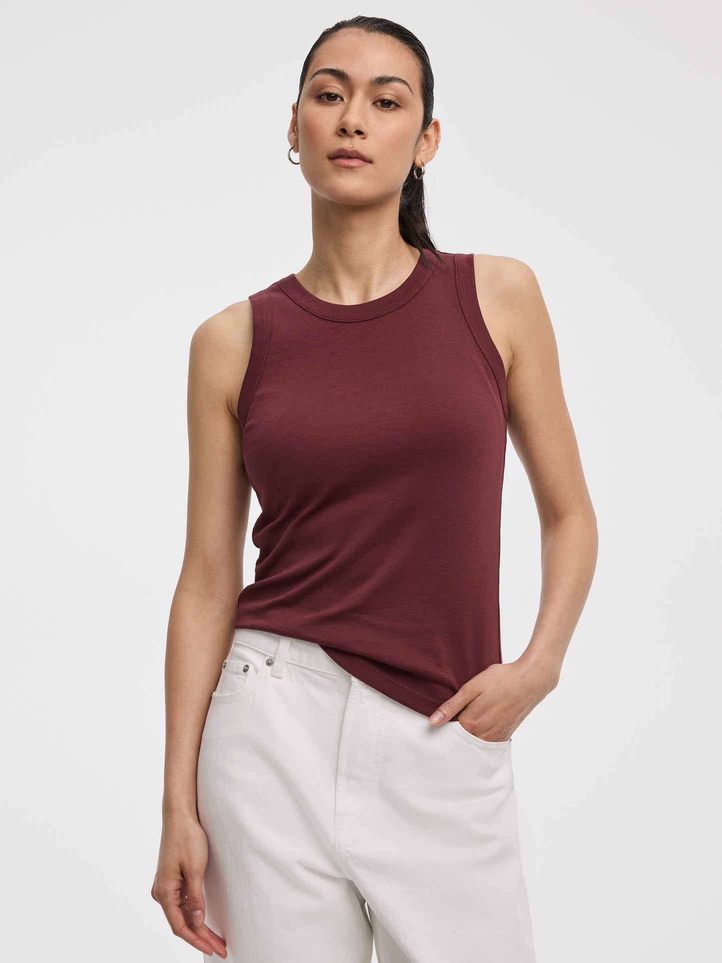 Camisole côtelée à col rond - R Essentials