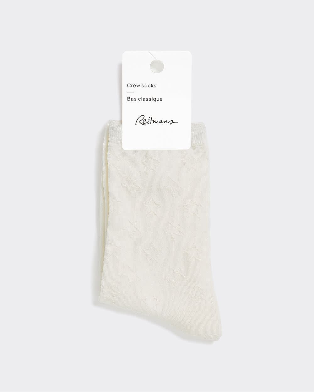 Crew Socks with Textured Stars