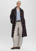 Oversized Double-Breasted Plaid Coat