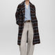 Oversized Double-Breasted Plaid Coat