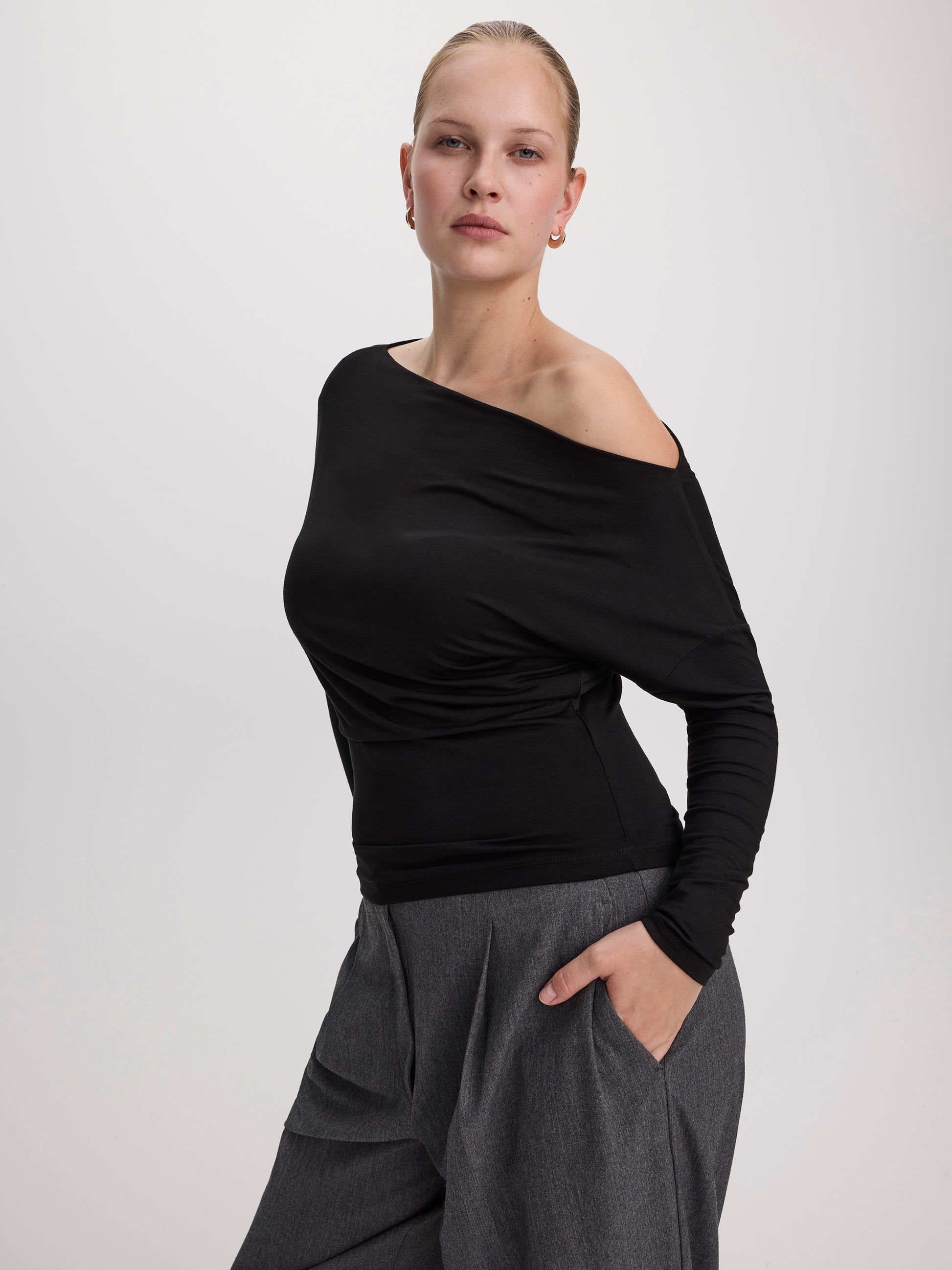 Long-Sleeve Off-the-Shoulder Top