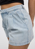 Pleated Denim Shorts