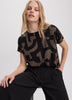 Short-Dolman-Sleeve Boat-Neck T-Shirt