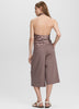 Sleeveless Satin Top with Halter Neckline