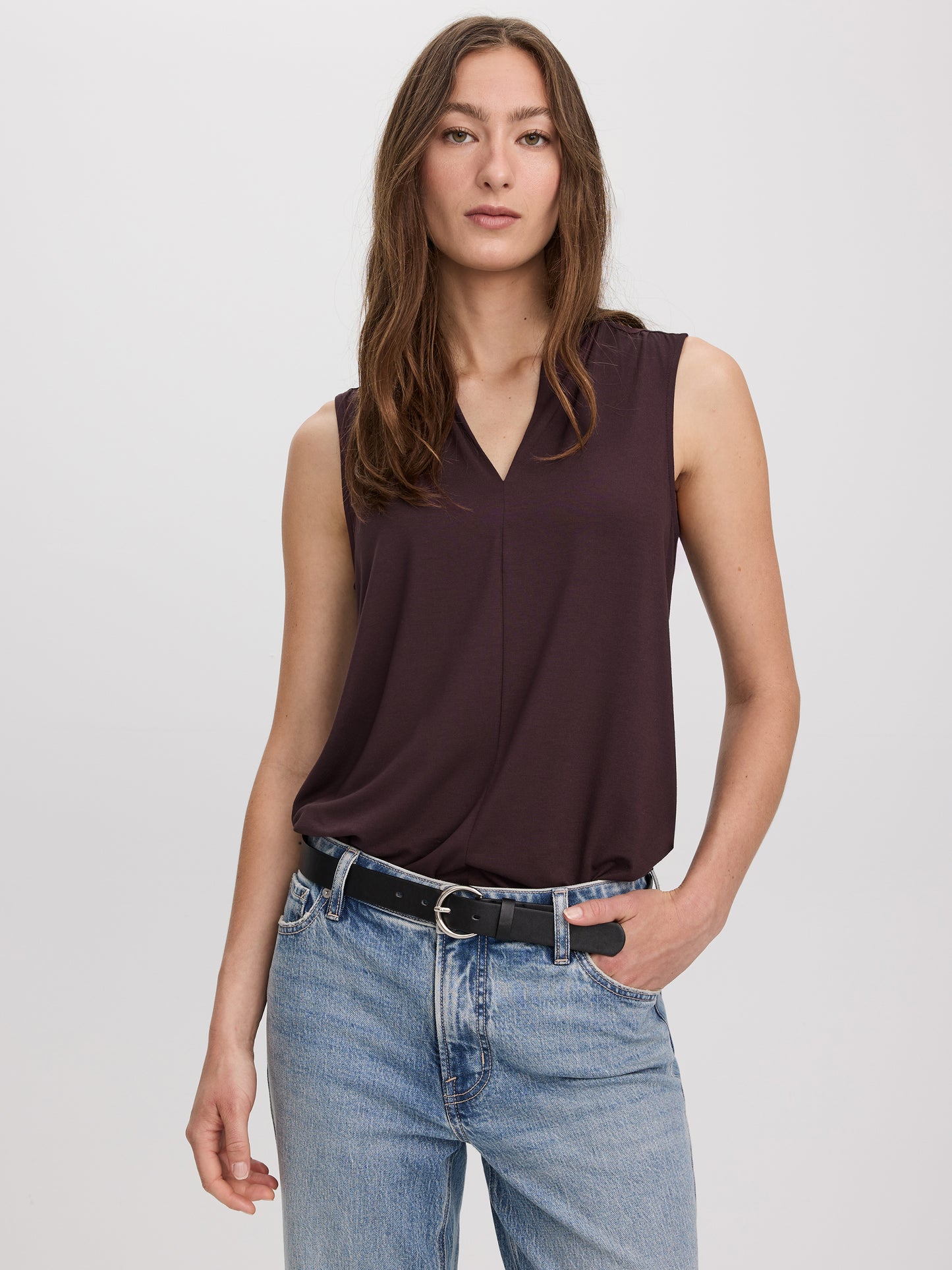 Sleeveless V-Neck Top