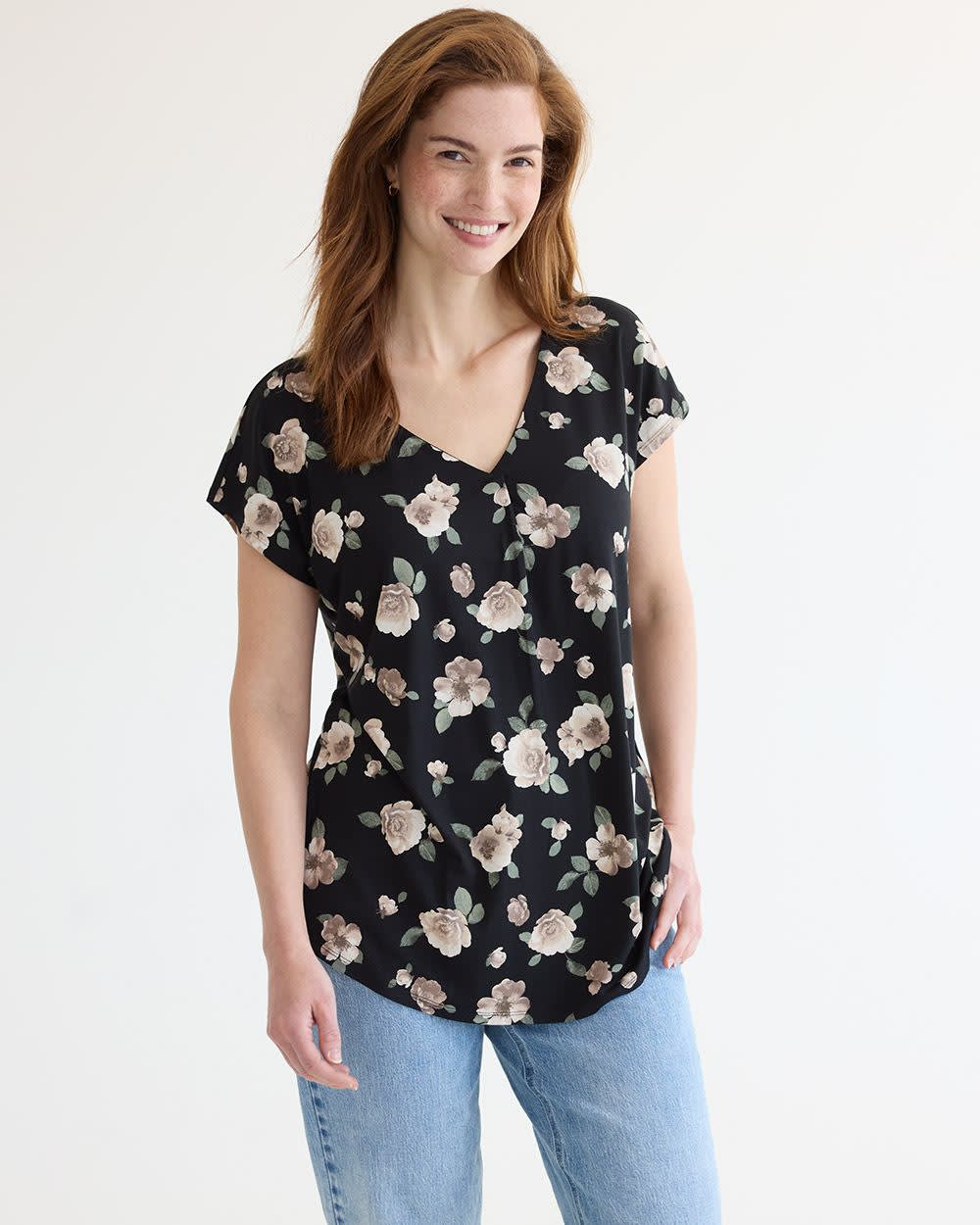 Extended-Sleeve V-Neck Tunic