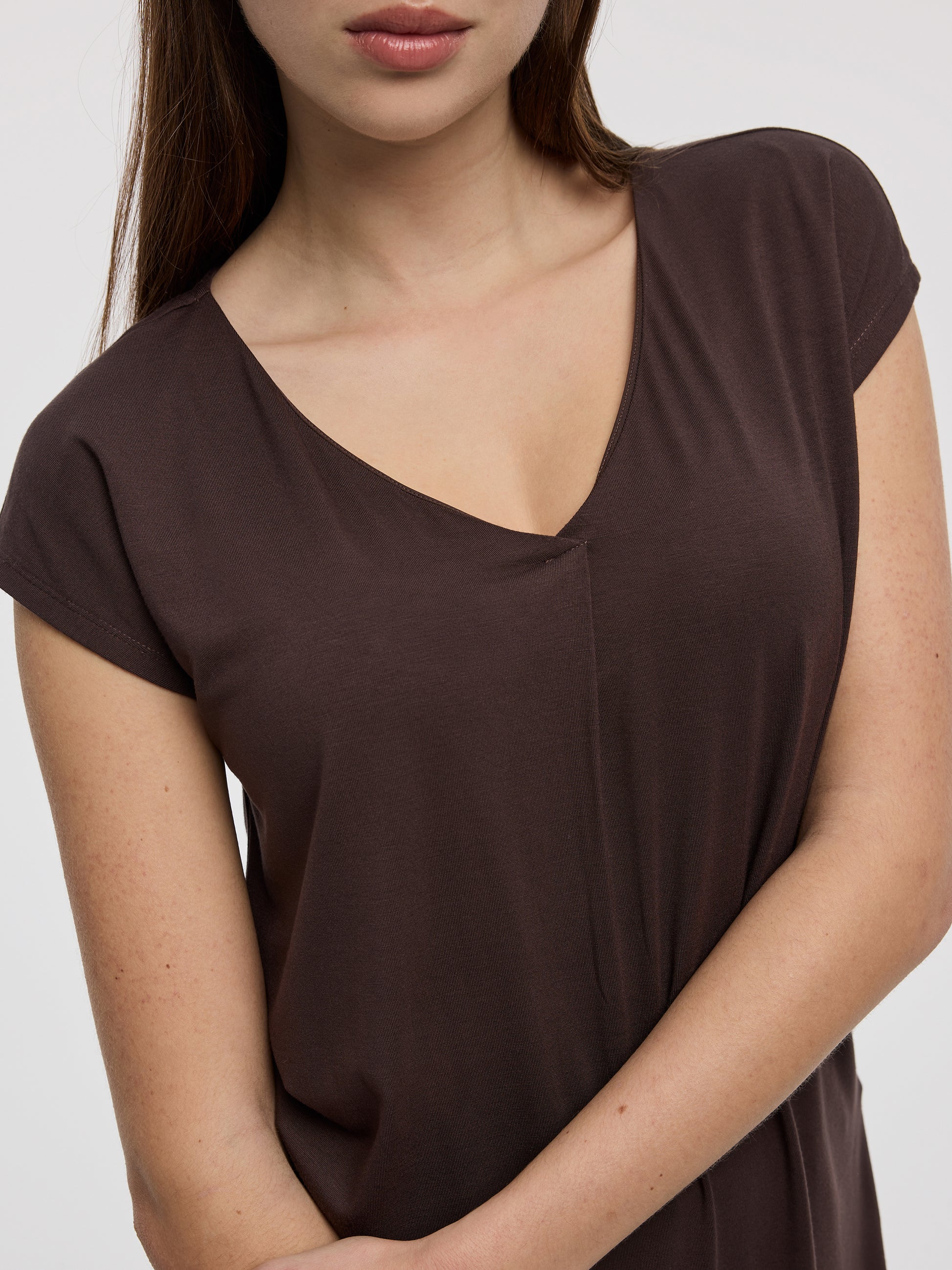 Extended-Sleeve V-Neck Tunic