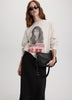Long-Sleeve Crew-Neck Fleece Top with Print