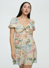 Short-Puffy-Sleeve Mini Dress with Sweetheart Neckline