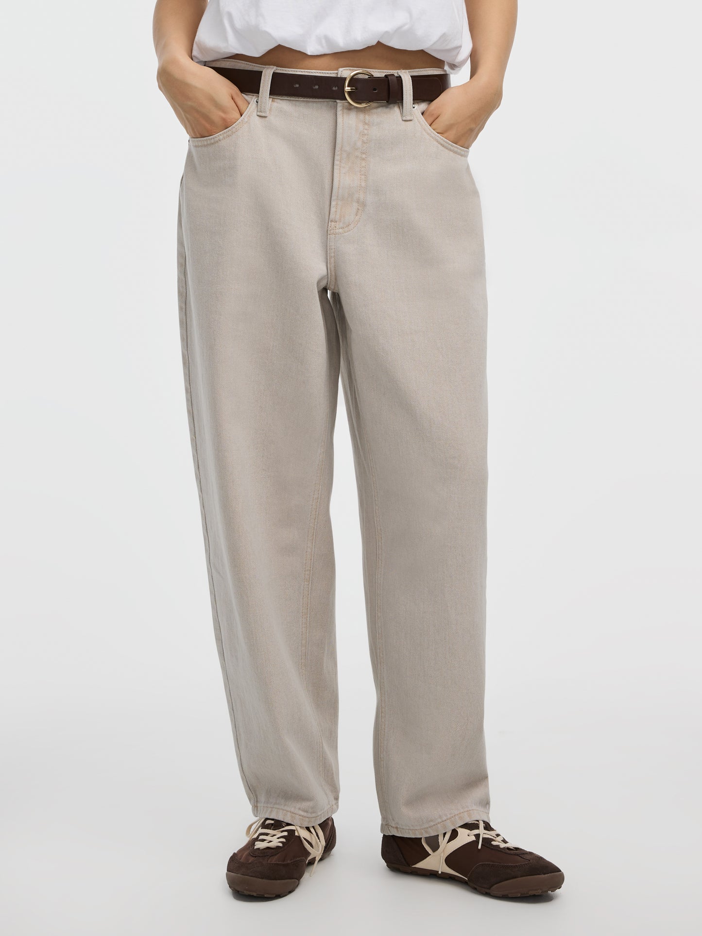 Jeans taille haute à jambe ballon 