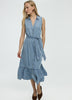 Sleeveless Buttoned-Down Midi Dress