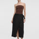 Linen-Blend Wrap Maxi Skirt