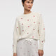 Long-Sleeve Crew-Neck Pullover with Hearts