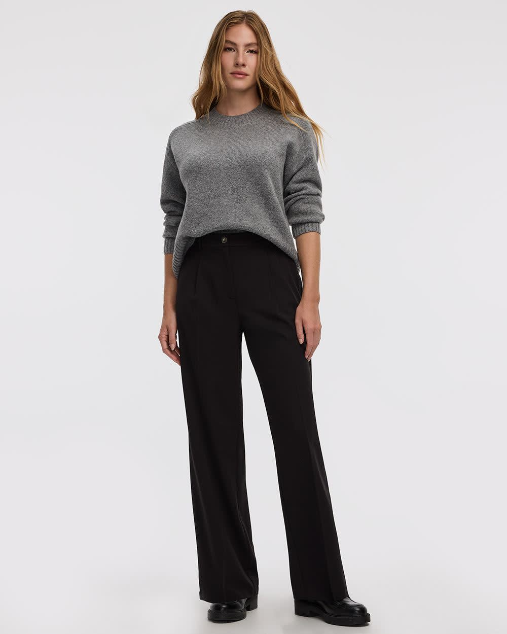 Pantalon à jambe large et taille haute - L'Intemporelle | Régulier ...