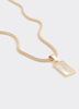 Short Necklace with Rectangle Mother-of-Pearl Pendant