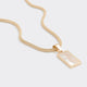 Short Necklace with Rectangle Mother-of-Pearl Pendant