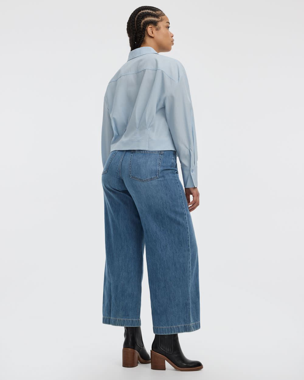 Long-Sleeve Shirt with Cinched Waist