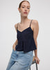 Cropped V-Neck Peplum Cami