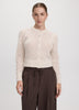 Long-Sleeve Crew-Neck Cardigan with Open Stitches