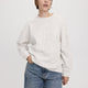 Long-Sleeve Crew-Neck Sweater with Cable Stitches
