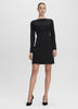 Long-Sleeve Boat-Neck Mini Dress