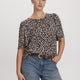 Crew-Neck Top with Short Flutter Sleeves