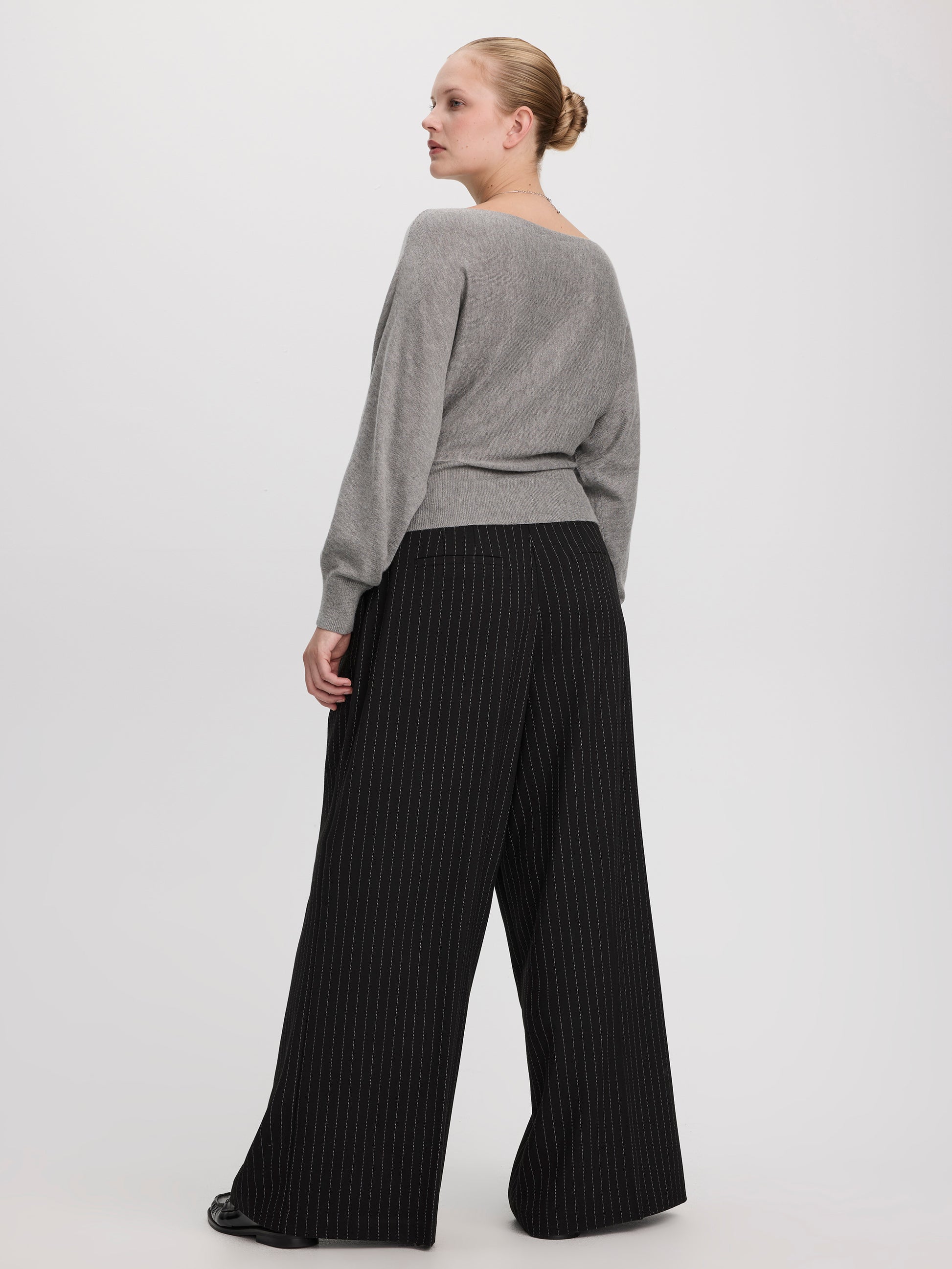 Merino-Blend Long-Sleeve Off-the-Shoulder Sweater