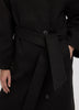 Wool-Blend Long Jacket with Sash
