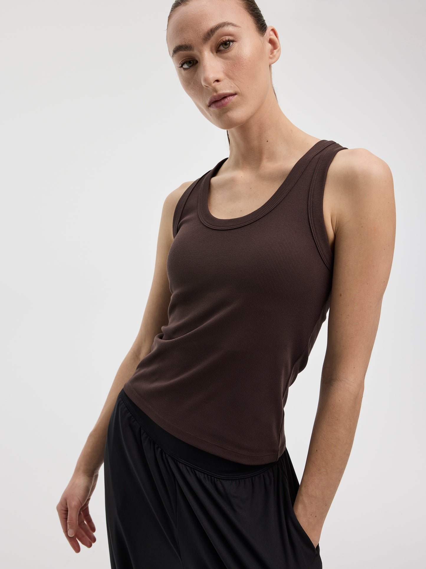 Scoop-Neck Ribbed Tank