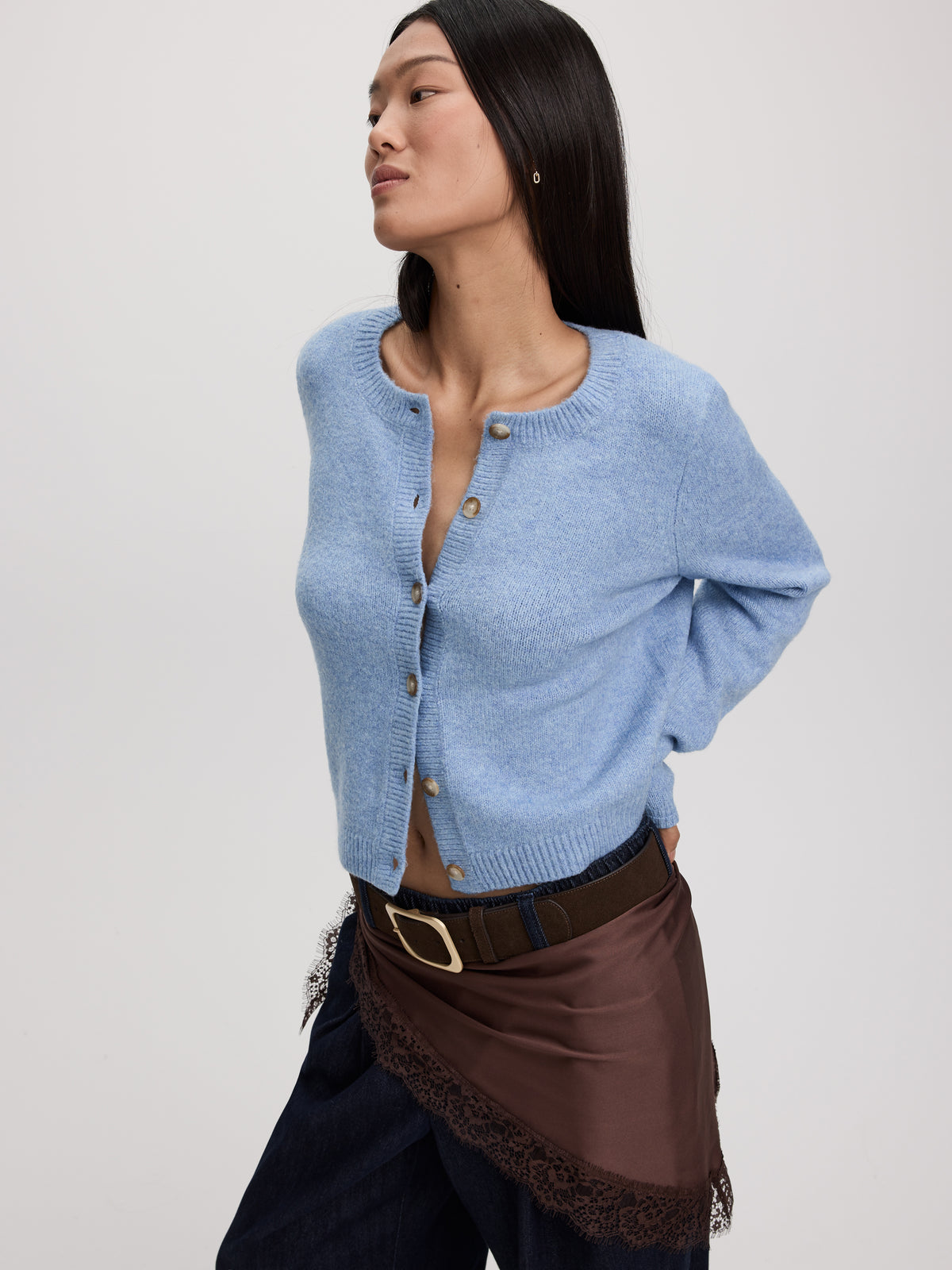 Crew-Neck Cardigan