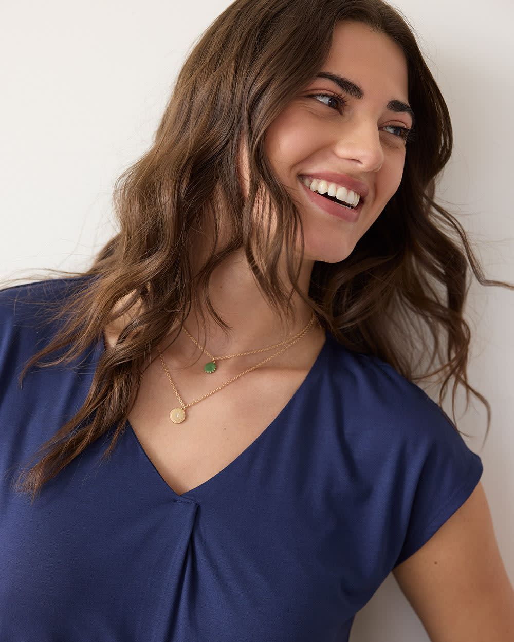 Tunique à manches très courtes et col V